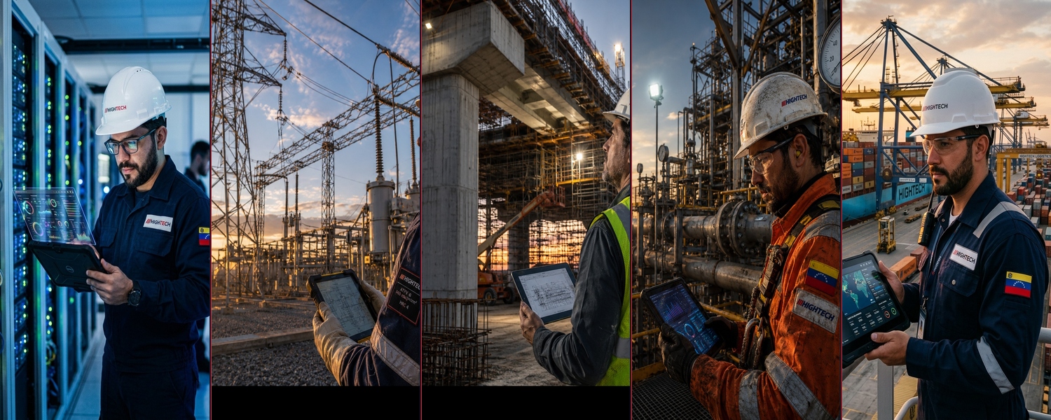 HIGH TECH Electrónica - Nuestras 5 Divisiones: Tecnología, Energía Eléctrica, Infraestructura, Gas Petróleo y Minas, Transporte